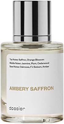 Dossier - Eau de Parfum - Ambery Saffron - Inspired by MFK's Baccarat Rouge 540 - Perfume Luxury - Pure Infused - Paraben Free - Vegan - For Women Men Unisex - Fragrance 1,70z (Spray 50ml)