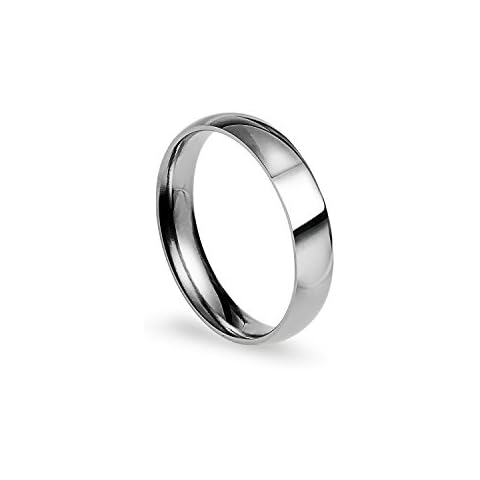 SILVERLINE JEWELRY 4mm Stainless Steel Comfort Fit Classic Wedding Band Ring Size 5 Cover