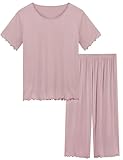 Joyaria Womens Cooling Pajamas Set Moisture Wicking Night Sweats Pjs Lightweight Sleepwear(Blushing Pink, Small)
