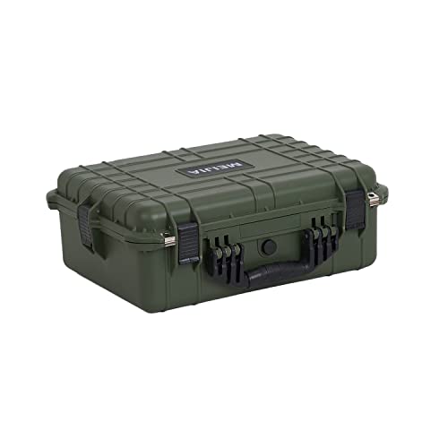 Image of MEIJIA All Weather IP67 Waterproof Hard Camera Case,Hard Protective Case,Hard Case with Customizable Foam,Fit Use of Drones,Camera,Equipments,Pistols(Green,19.78x15.77x7.41inches)
