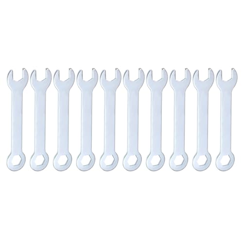 QUARKZMAN 10Pcs Clé à Fourche Doubles Fines 10mm x 10mm Métrique Clé Plate Extra Fine et Petite, Galvanisée, pour Réparation Automobile et Assemblage de Meubles