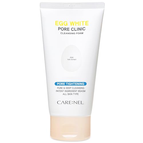Face cleanser Wash Egg White Pore Clinic - Facial Cleansing Foam 150ml - Korean Skincare Purifying Foaming Cleanser for Daily - Cream Moisturizer for Dry, Oily Skin