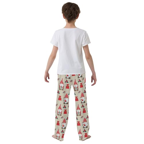 Gnome Xmas Berry Boys Long Pants Soft Trousers Elastic Waist Kids Lounge Bottoms with Pockets S-XL3