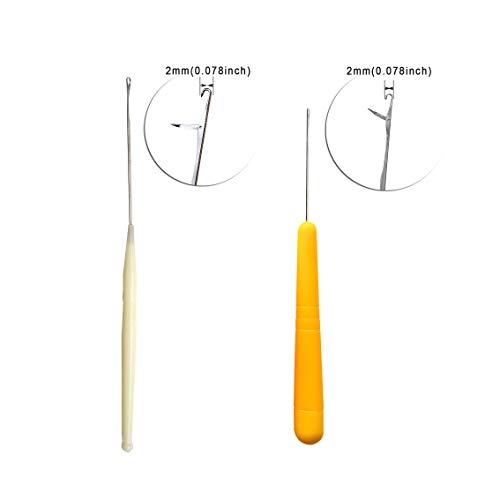 Yantaisiyu 5 Pcs Different Sizes Bent Latch Hook Set Latch Hook Crochet Needle Dreadlocks Latch Crochet Hook Needle For Hair Extensions Braid Hair And Carpet Crafts Making thumb #3