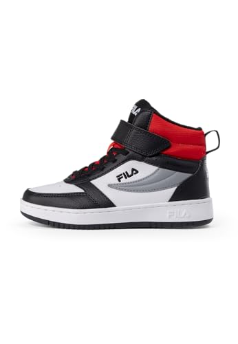 FILA FILA REGA NF Mid Velcro Kids, Basket, White-Black-Fila Red,