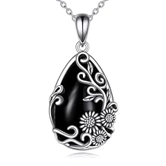 Black Obsidian-Sunflower Necklace