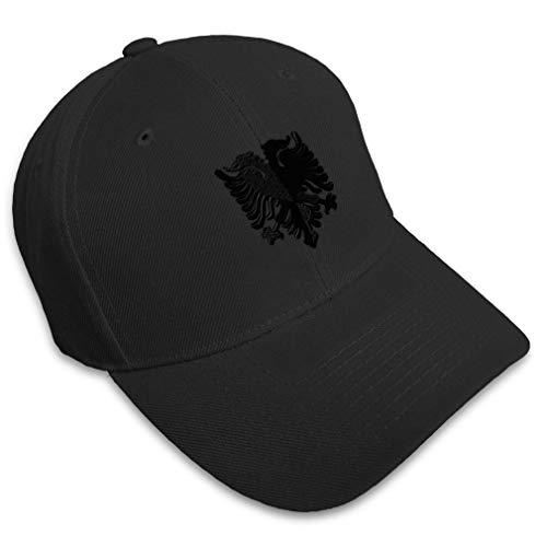 Baseball Cap Albanian Eagle Black Embroidery Typography & Symbols Acrylic Hats for Men Women Strap Closure Design Only