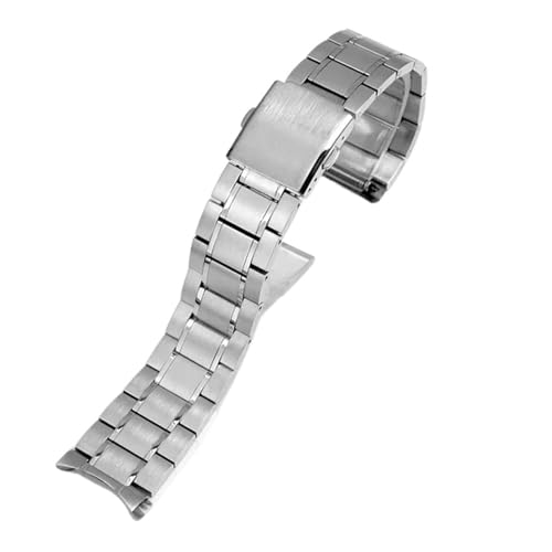 JCNFWSF Casio Mdv106 対応時計バンド Swordfish 5374 MTP-1374/1375/MDV-106/107 VD01 対応ストラップアクセサリー クラシックステンレススチールブレスレット 22(Frosted Silver)