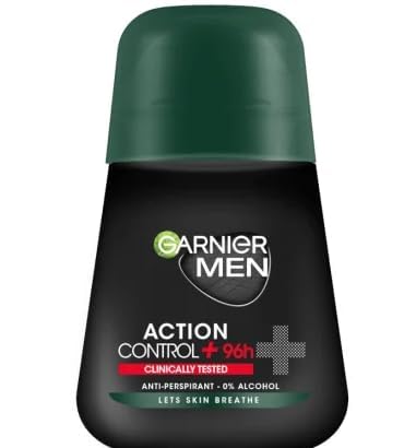 Garnier Men Roll-On Action Cotrol Plus, Clinically Tested, Let's Skin Breathe, 1.7 Fl. Oz., (PACK OF 6)