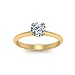 CaratYogi Bague Solitaire en Diamant Conique plaqué Or Jaune Zircon cubique créé Rond façonner Bagues de fiançailles solitaires réglage des Broches Taille 67 Cadeau