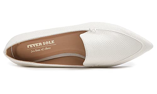 Image of FEVERSOLE Women's Loafer Flat Pointed Fashion Slip On Comfort Driving Office Shoes