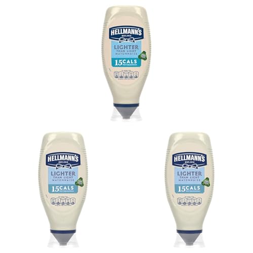 Hellmann's Lighter than Light Mayonnaise 100% recycled plastic bottle light mayo for sandwiches, wraps, and salads 750 ml (Pack of 3)