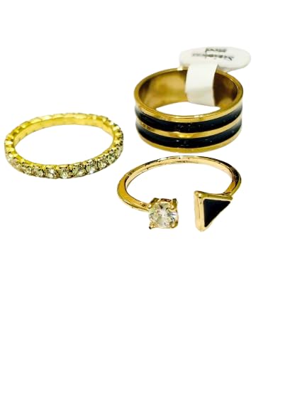 SHAH BEAUTY Set of 3 STYLISH Adjustable Minimal Design Combo Pack Party and Daily Use Wear Ring Set For Girls and Women-image-6