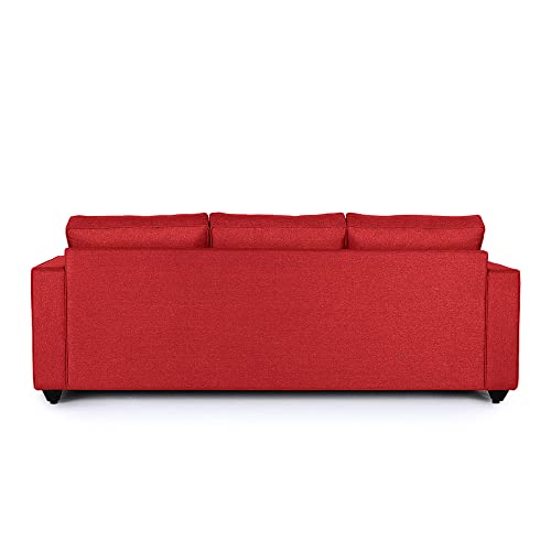 Image of Wakefit Sofa Set | 3 Year Warranty | Sofa 5 Seater, 5 Seater Sofa for Living Room, Wooden Sofa Set, Sofa Set 3+1+1 Seater - Napper(Omega : Red)