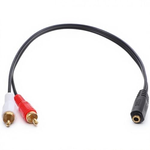Cable adaptador RCA a Jack 1/4 hembra 37 cm miniatura 1