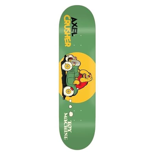 Toy Machine Skateboard Deck Axel Toons 8.25"" x 31.88"", Green