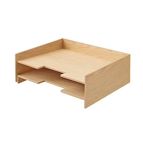 Muji 82603347 Wooden Document Organizer Tray, A4, 2 Tiers