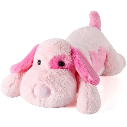 Pink Weighted Dog Plush
