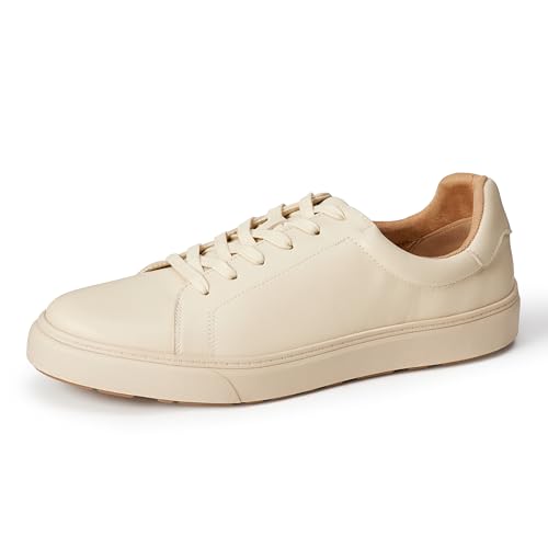 Amazon Essentials Men's Low Top Classic Sneakers, Cream, 11