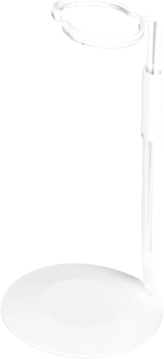 Mini Action Figure Stand Stable Base Display Organizer Adjustable Metal Support Holder Bracket Suitable for Retail Display, White