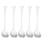 20 Pieces Heart Shaped Stainless Steel Dessert Spoons 5.7inch Coffee Spoon Teaspoon Stirring Spoon Ice Cream Spoon for Home, Restaurant Kitchen, Cafe or Bar.
