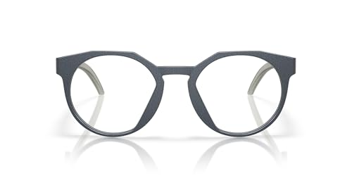 Oakley Men's OX8139A HSTN RX Low Bridge Fit Round Prescription Eyewear Frames, Matte Blue Steel/Demo Lens, 52 mm