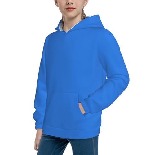 Dodgerblue Kid Hoodies Boys Sweatshirts Girls Pullover with Pocket2