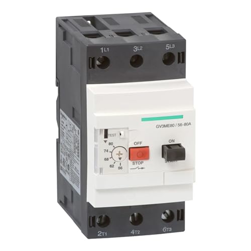 Disjoncteur de moteur magnétique thermique GV3ME80 3P 56-80A à borne à vis