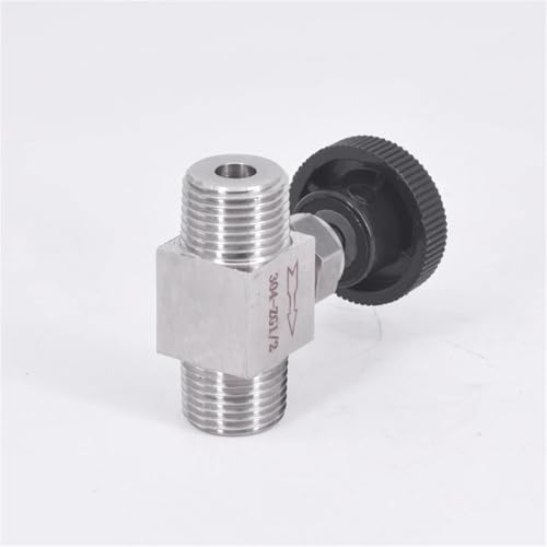 Válvula de aguja macho de 1/2 acero inoxidable 304 reguladora de caudal sin fugas 7