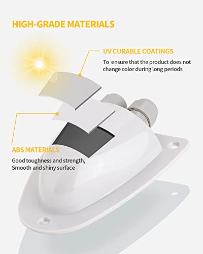 Image of BougeRV White Solar Double Cable Entry Gland Box, RV roof Waterproof ABS Solar Entry housing for RVs, Boats, Yacht, Roofs(White)