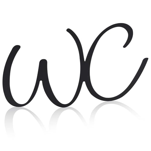 JIZZU Plaque de Porte Autocollante, Résistant aux Intempéries Signalisation Porte 23 x 12 cm Stickers WC pour Porte de Toilettes et Mur, Noire