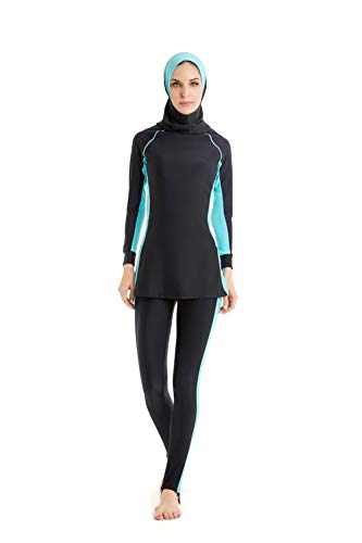 KXCFCYS Modest Muslim Swimwear Islamic Swimsuit for Women Hijab Swimwear Full Coverage Swimwear Muslim Swimming Beachwear Swim Suit (Intâ€™l â€“ S, NO-1)