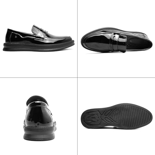 Optigard Men's Leather Slip-On Penny Loafers Comfortable Lightweight Casual Dress Shoes Formal Business Work Shoes2