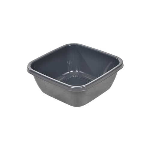 Homéa, Bassine Carrée Plastique 6L 30 x 30 x H12 cm Anthracite