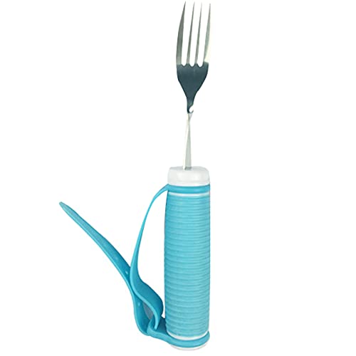 WIPPWER Utensilio de Ayuda for Comer Cubiertos de fácil Agarre Utensilios for Comer adaptables Tenedor Cubiertos en ángulo antivibración for Ayuda for Comer Independiente