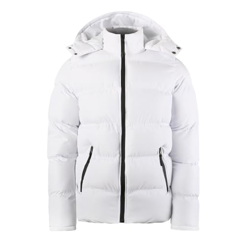 Men's Lightweight Hooded Puffer Jackets Stand Collar Shiny Down Jacket Thick Winter Parka Jacket