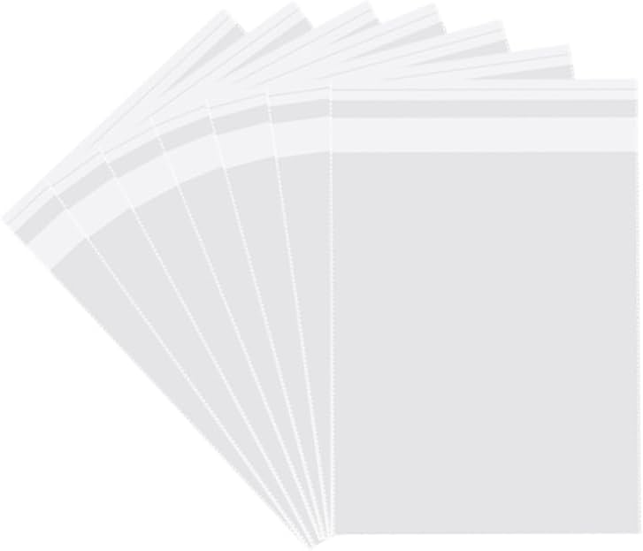 Miniatura 2 de 50 bolsas de plástico transparente de 13 x 18 pulgadas, gruesas, autosellantes, bolsas de violonchelo de polietileno OPP para embalar envoltorios de