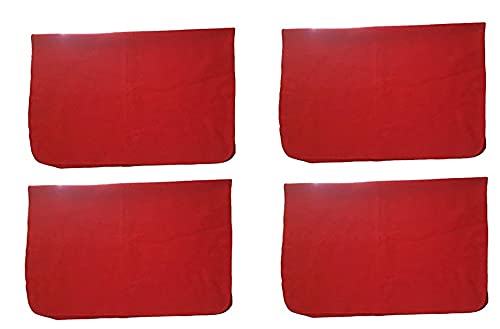 Achleshwar Pooja Aasan Set | Red Sitting Mat for Puja | Soft Comfortable Floor Mat | Traditional Spiritual Use | Red | 2 x 2 Feet (Pack of 4)-image-24