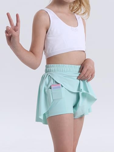 Image of Flowy Shorts for Teen Girls Athletic Running Youth Butterfly Shorts