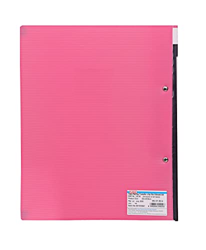 Image of Saya Report File Folder - A4 Size | Professional Presentation Folder with Chrome Lever Clip, Inside Pocket, and Punchless Design | 2-Pack for School, Work, and Home Organization (A4, Pink)