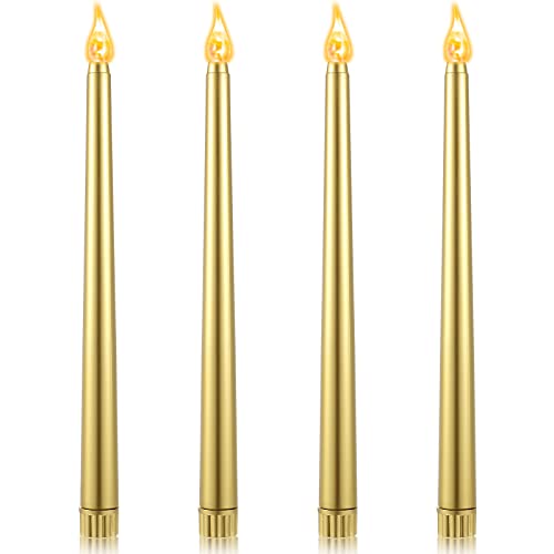 Bougies LED vacillantes église et Hanukkah décoration de table dorée sans fumée