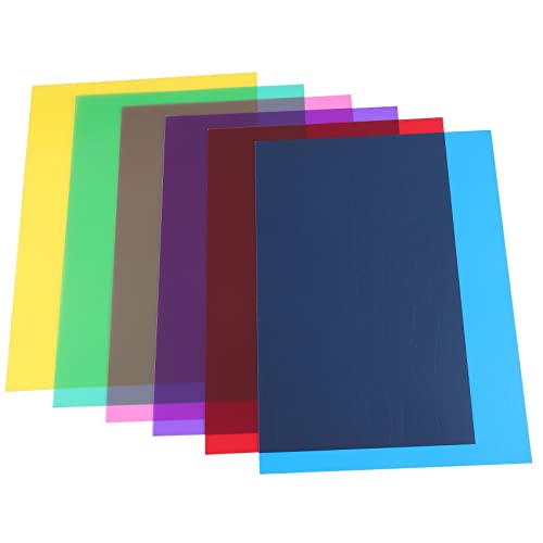 Ruitutedianzi Pack of 6 Colour Films Gel, Transparent Coloured Film, Heat for Lamps, Coloured Filter (30 x 21 cm)