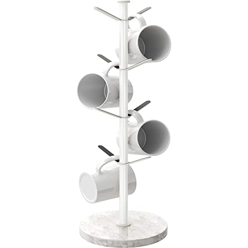 Mug Holder Tree with Marble Base, 8 Hooks