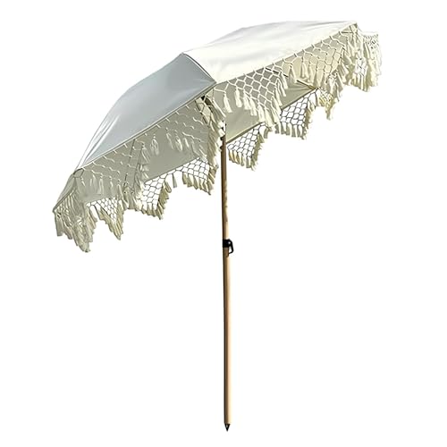 Sombrilla para Exteriores con inclinación ajustable y flecos decorativos