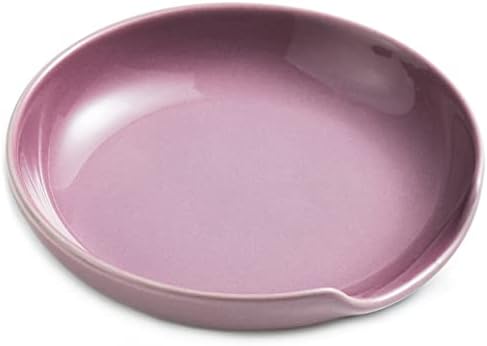 Porcelain Utensil Rest with Drip Pad for Multiple Utensils, Spoon Rest & Spoon Holder for Stove Top, Kitchen Utensil Holder for Spoons, Ladles, Tongs & Spatula as Christmas Gift, Purple