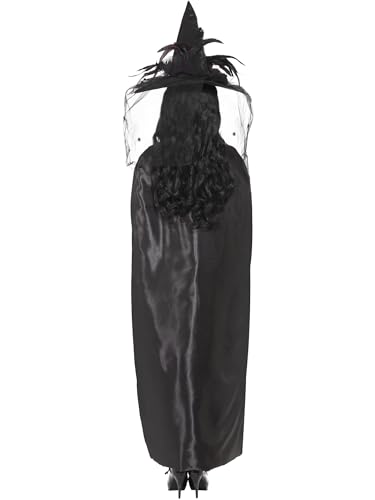 Smiffys Deluxe Witch Cape, Black , Halloween Fancy Dress Accessory, Witch Dress Up Accessories - Image 3