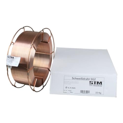 STM Schweißtechnik Schutzgas Schweißdraht Stahldraht SG2 0,8mm CO2 G3Si1 MIG/MAG 0,5-5kg D100 D200 (K300 15kg)