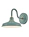 Hinkley Foundry Classic 10231SGN Small Gooseneck Barn Light - Knurled Brass Accents, Dark Sky Compliant - Sage Green + Brass