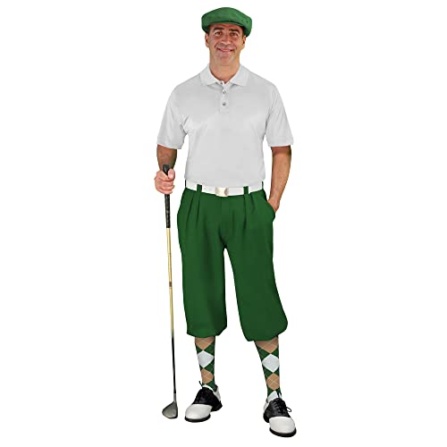 Mens Select A Style Dark Green Outfit with Matching Golf Cap and Selected Argyle Socks