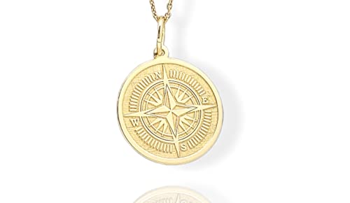 14K Gold Compass Pendant